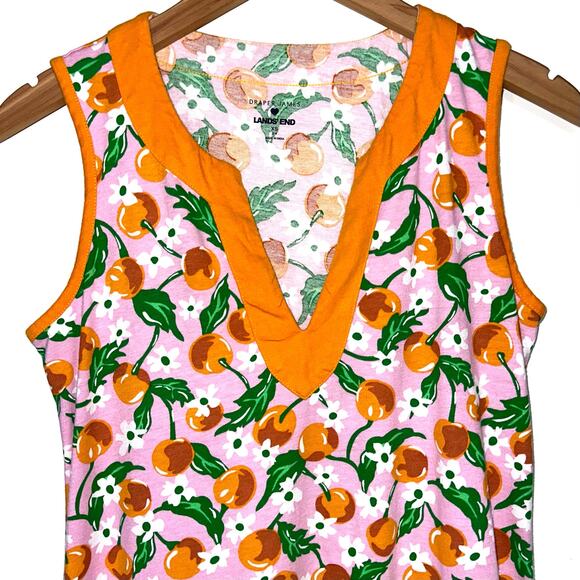 Draper James x Lands’ End Peach Floral Sleeveless Cotton Mini Dress Size XS - Picture 3 of 16